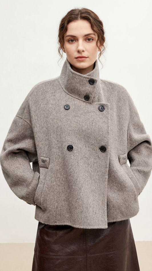 Abrigo corto 100% lana